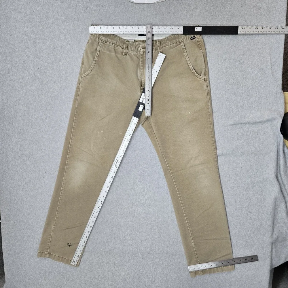 Vans Men Pants 36 Khaki Chino Twill Casual Pants Button Zipper 31